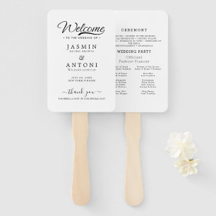 Modern Wedding Program Hand Fan