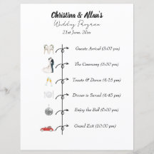 Modern Wedding Program Sheet