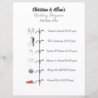 Modern Wedding Program Sheet