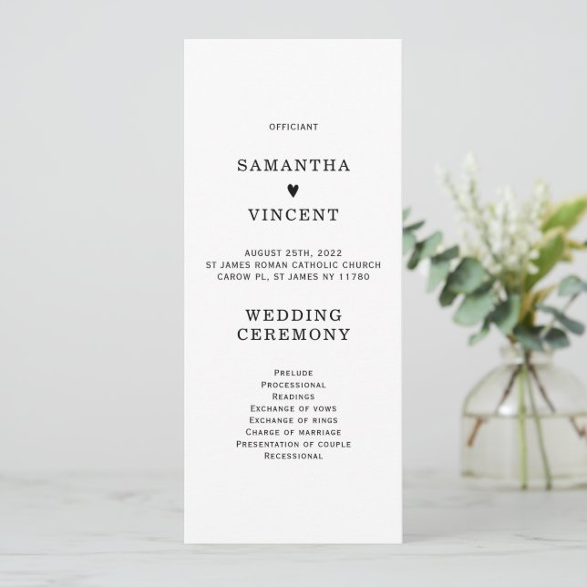 Modern Wedding Program Template (Standing Front)