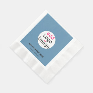Modern Wedding Promo Customisable Dusty Blue Napkin