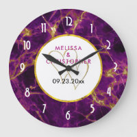 Modern Wedding Purple & Gold Abstract Marble