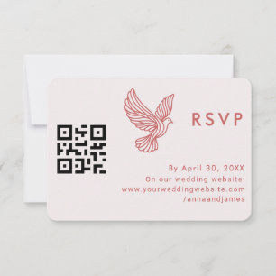 Modern Wedding QR Code Minimalist Elegant Quote  RSVP Card