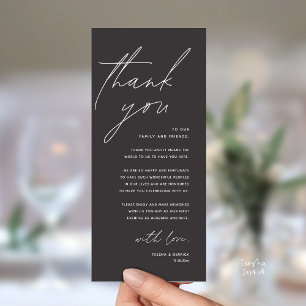 Modern Wedding Reception Dinner Thank You Card