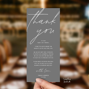 Modern Wedding Reception Dinner Thank You Card