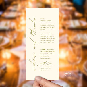 Modern Wedding Reception Dinner Thank You Card