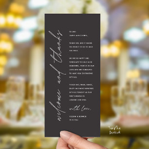 Modern Wedding Reception Dinner Thank You Card