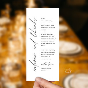 Modern Wedding Reception Dinner Thank You Card