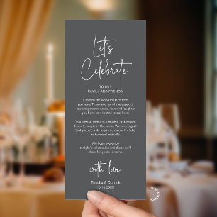 Modern Wedding Reception Dinner Thank You Card