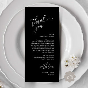 Modern Wedding Reception Dinner Thank You Card