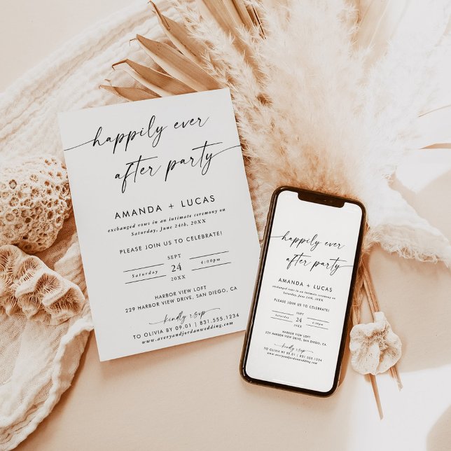 Modern Wedding Reception Invitation (Option to print, send digitally, or both!)