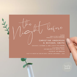 Modern Wedding Rehearsal Dinner, The Night Before Invitation