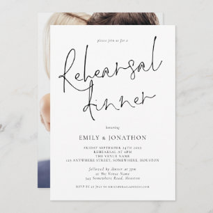 Modern Wedding Rehearsal Dinner with Picture Invitation