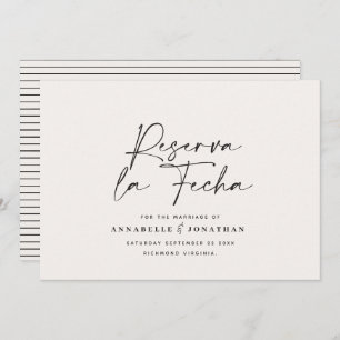 Modern wedding Reserva la Fecha cream black Save T Save The Date