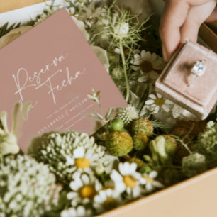 Modern wedding Reserva la Fecha terracotta Save The Date