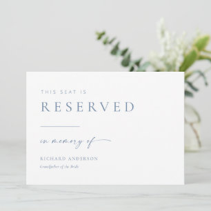 Modern Wedding Reserved In Memory of Sign   Blue