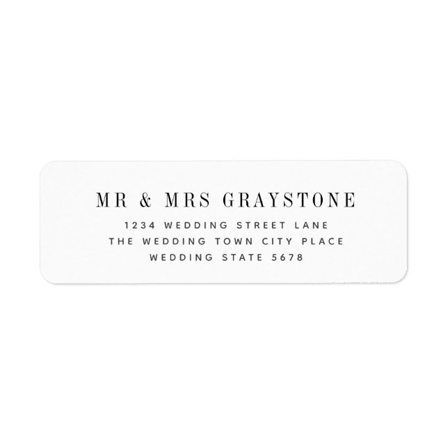 Modern Wedding Return Address Label (Front)