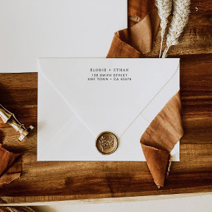 Modern Wedding Return Address Rubber Stamp Minimal