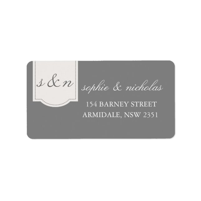 Modern wedding ribbon  address card label (Front)