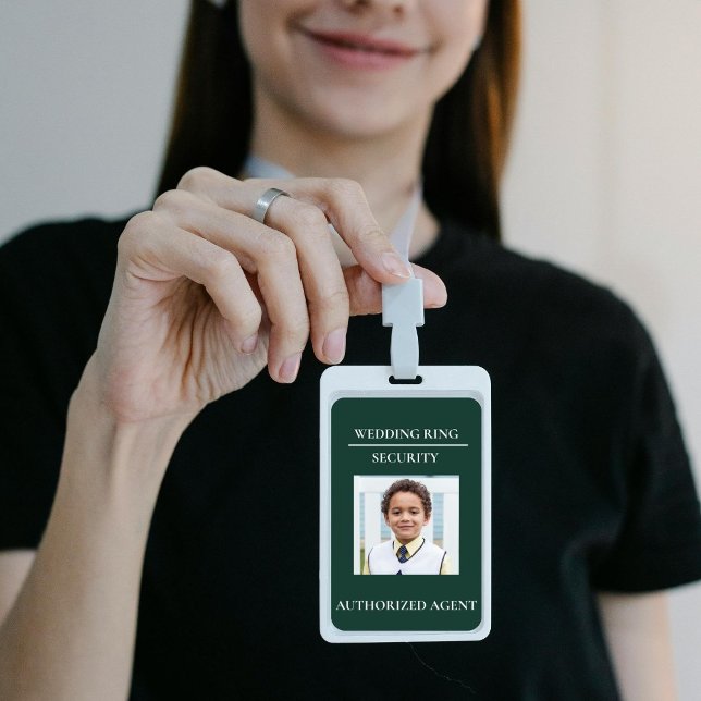 Modern Wedding Ring Security - ring bearer badge ID Badge (Creator Uploaded)