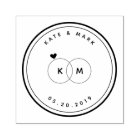 Modern Wedding Rings Monogram Save the Date Round