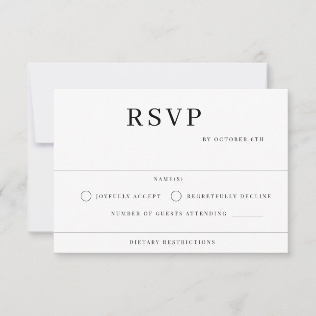  Modern Wedding  RSVP Card (Front)