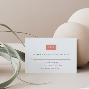 Modern Wedding RSVP Card   Coral