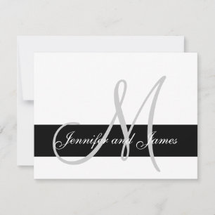 Modern Wedding RSVP Card Monogram Names