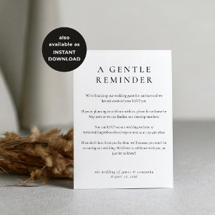 Modern Wedding RSVP Deadline Reminder Card