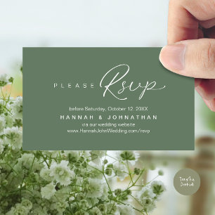 Modern Wedding RSVP online Website Enclosure Card