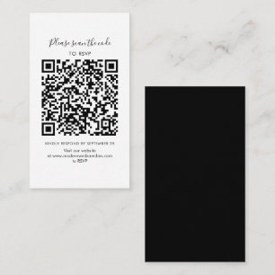 Modern Wedding RSVP QR Code Enclosure Card