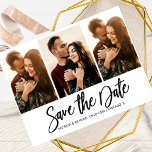 Modern Wedding Save The Date 3 Photo Collage Postcard<br><div class="desc">Modern Wedding Save The Date 3 Photo Collage Postcard</div>