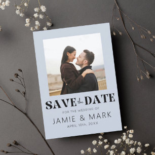 Modern Wedding Save the Date Card with Photo