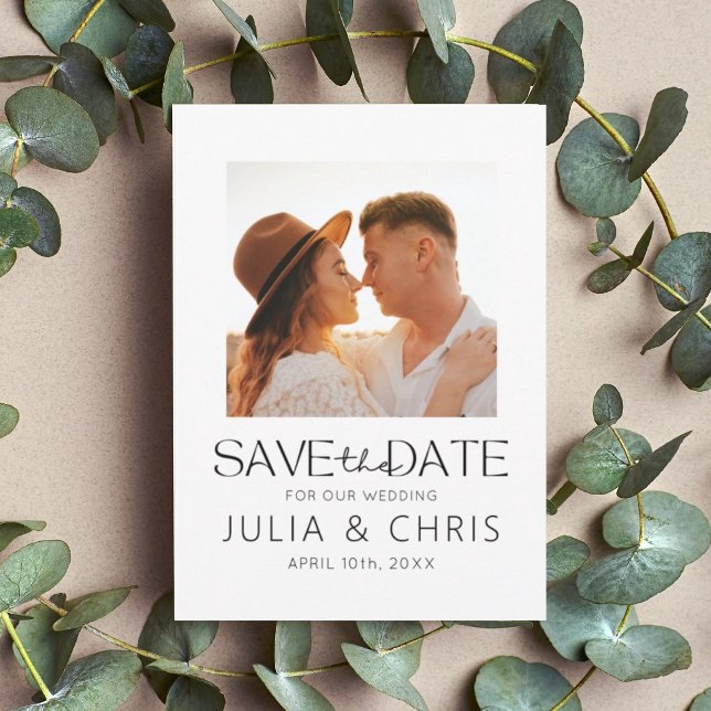 Modern Wedding Save the Date Card with Photo  Magnet (Creator Uploaded)