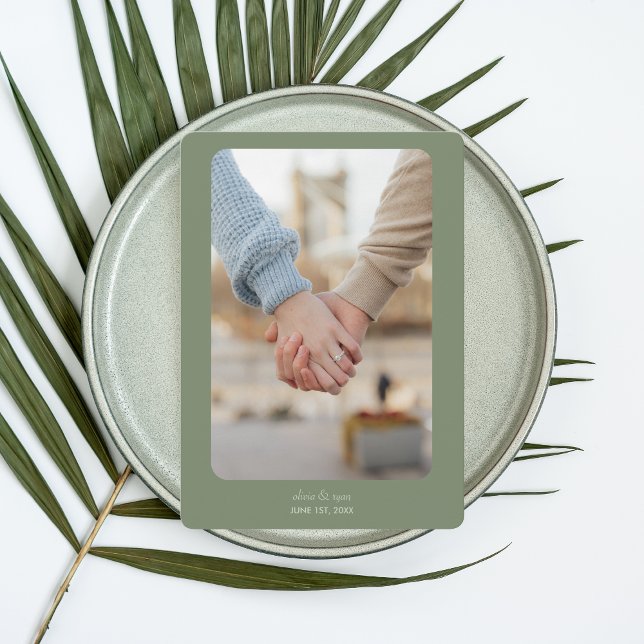 Modern Wedding | SAVE THE DATE | Dark Sage (Creator Uploaded)