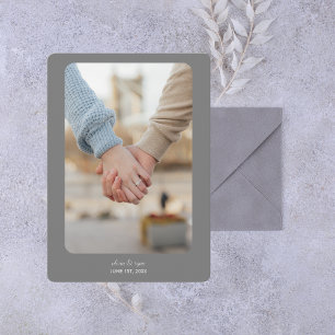 Modern Wedding SAVE THE DATE Dark Silver