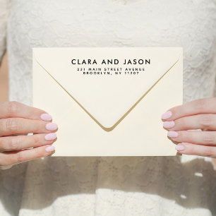 Modern Wedding Save the Date Family Return Address Rubber Stamp