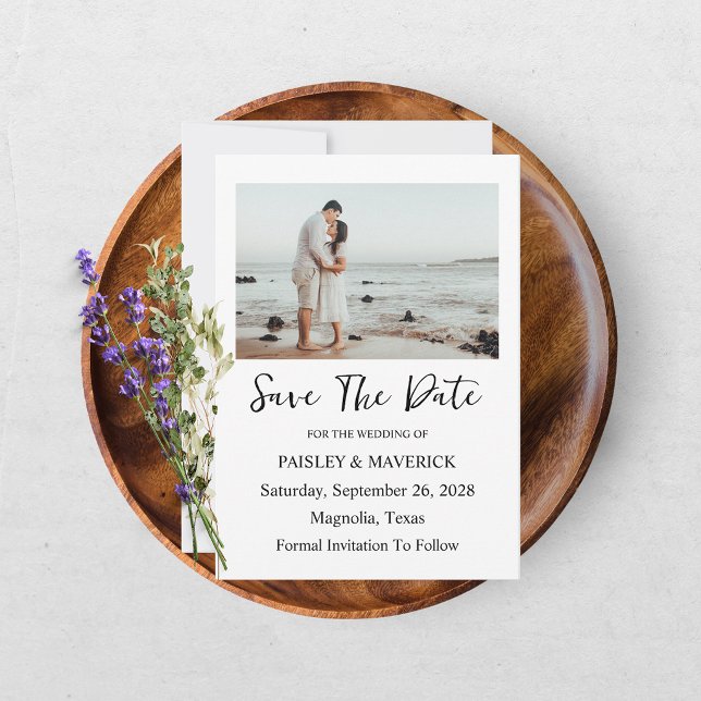 Modern Wedding Save The Date Photo Card (Creator Uploaded)