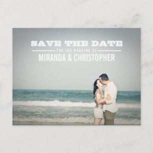 Modern Wedding Save the Date Photo Postcard