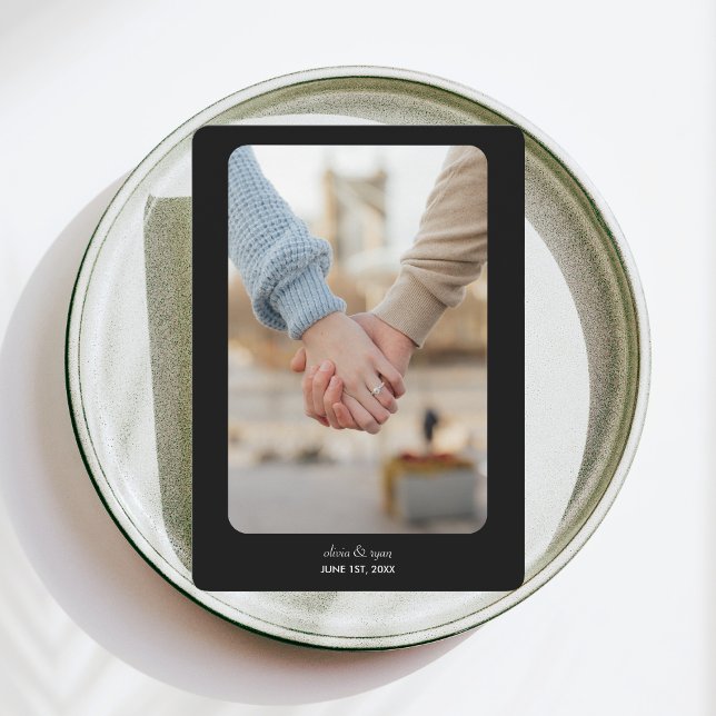 Modern Wedding | SAVE THE DATE | White on Black (Creator Uploaded)