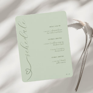 Modern Wedding Schedule & Details Light Sage Enclosure Card