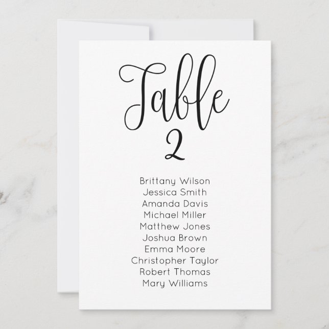 Modern wedding seating chart. Classic table plan Invitation (Front)