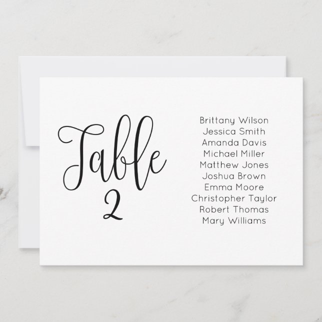 Modern wedding seating chart. Landscape table plan Invitation (Front)