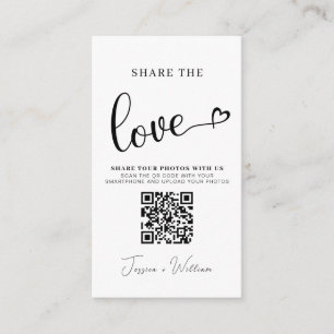 Modern Wedding Share the love Qr Code Enclosure Card