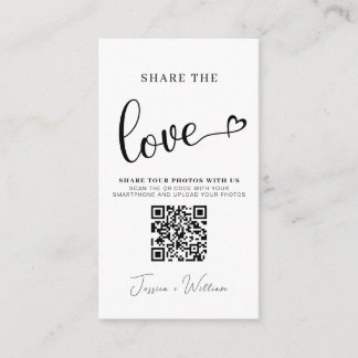 Modern Wedding Share the love Qr Code Enclosure Card