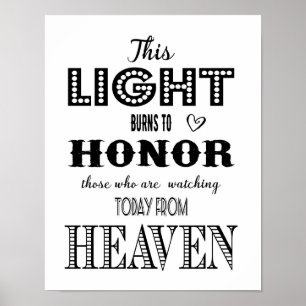 Modern Wedding sign In Memory of loved one print