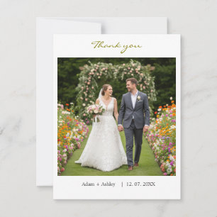 Modern Wedding Simple Custom Photo DIY Thank you