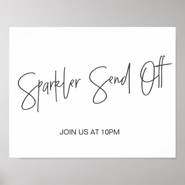 Modern Wedding Sparkler Send Off Sign (Front)