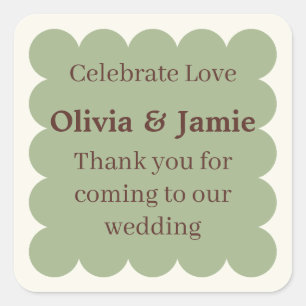Modern Wedding Sticker just married