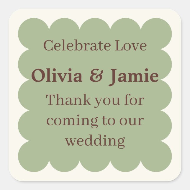 Modern Wedding Sticker | just married (Front)